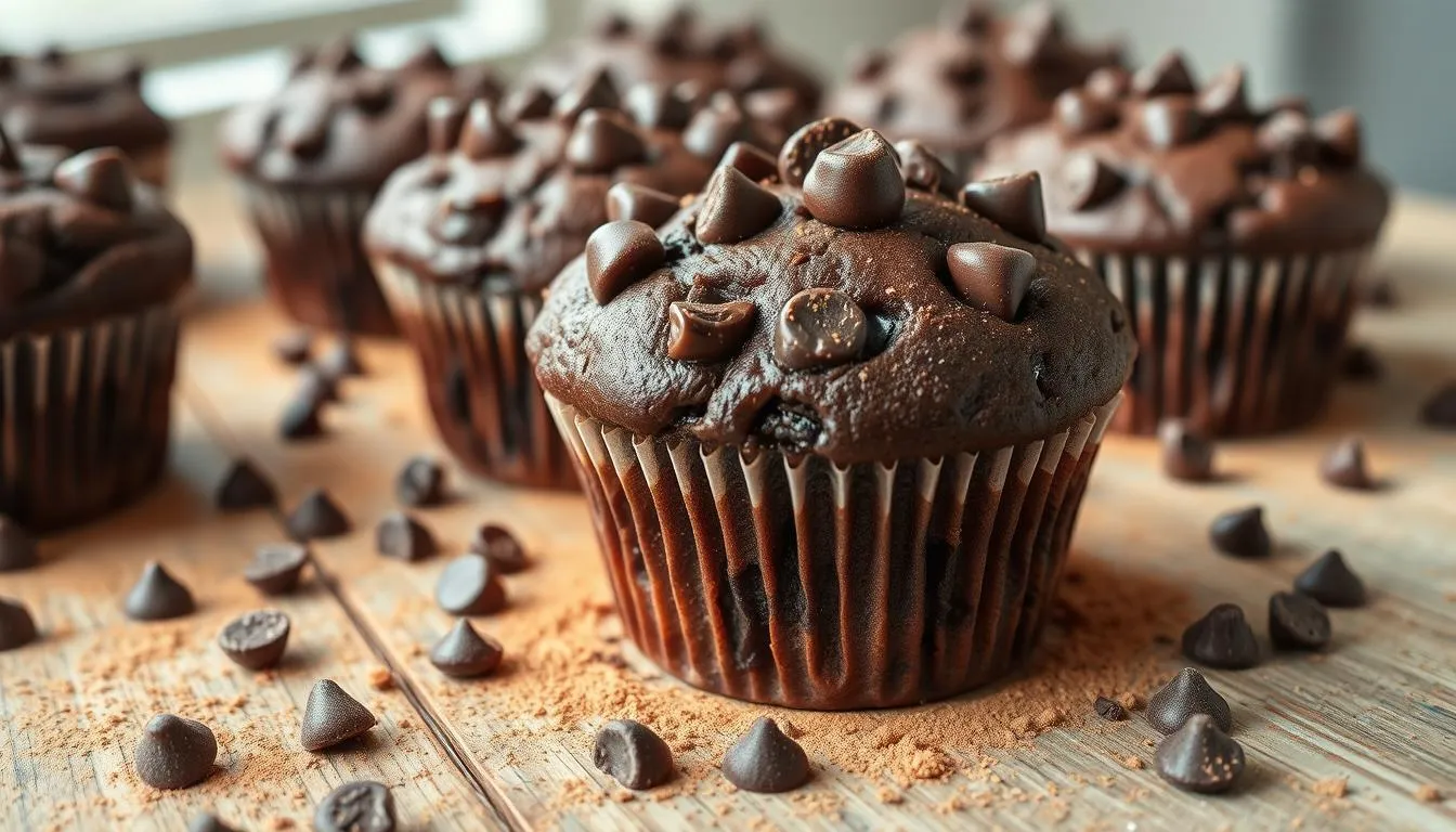 double chocolate chip muffins